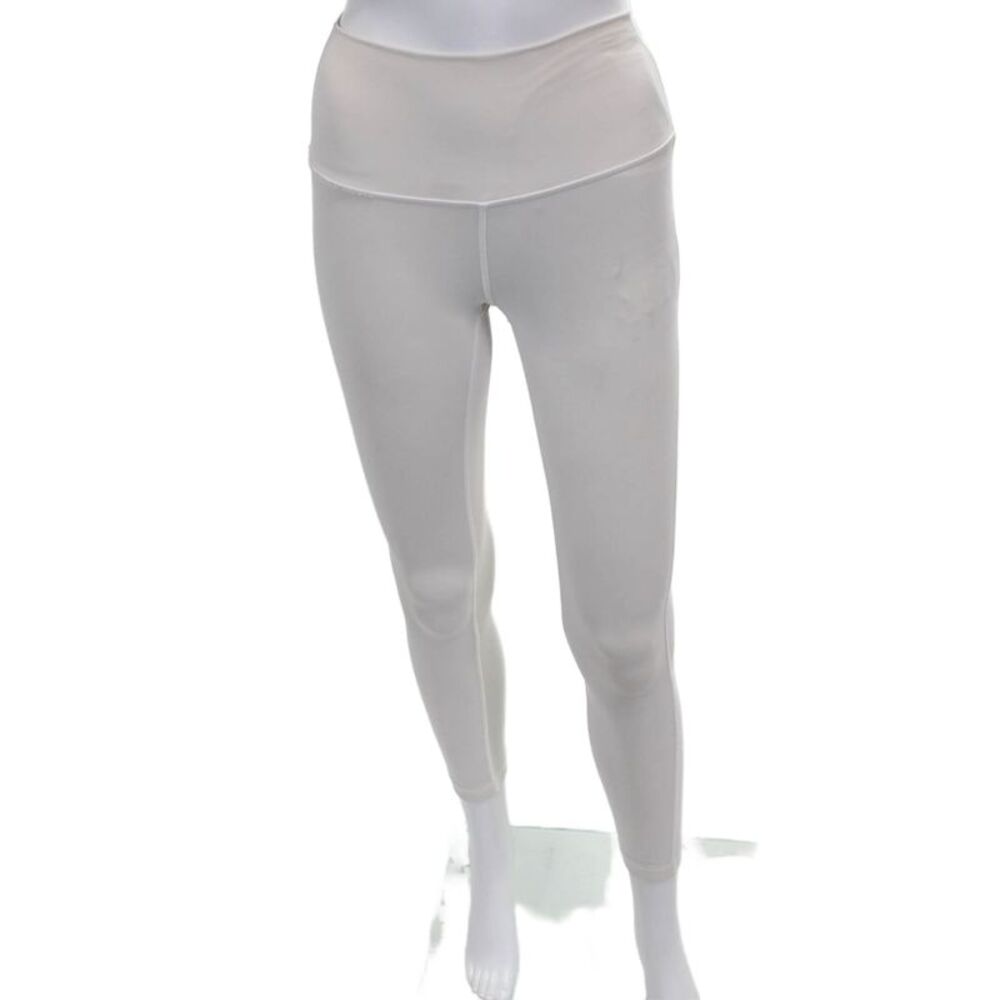 Lululemon Womens Ankle Leggings White Polyester Blend Size 2